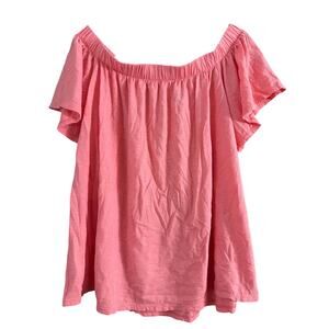 Lane Bryant Women's Plus Size Pink Off Shoulder Top Size 18/20 2X